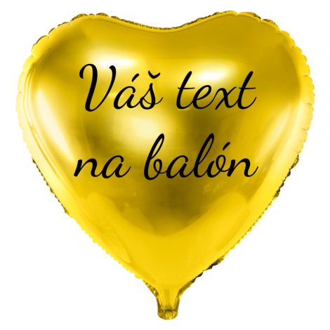 Personal Fóliový balón s textem - Zlaté srdce 43 cm