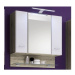 Koupelnová skříňka se zrcadlem Barolo, s osvětlením, dub san remo/lesklá bílá