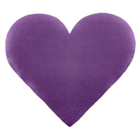 Bellatex Tvarovaný polštářek Srdce fialová, 42 x 48 cm