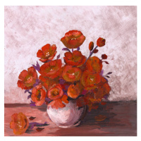 Ilustrace Oil painted bunch of red poppies, mitza, 40 × 40 cm