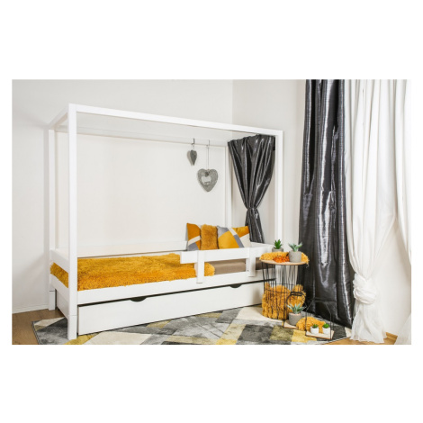 Vyspimese.CZ Dětská postel Míša se zábranou-jeden šuplík Rozměr: 90x200 cm, Barva: bílá