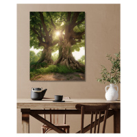 Obrazy na stěnu - Slunce mezi korunami stromů Rozměr: 40x50 cm, Rámování: bez rámu a bez vypnutí