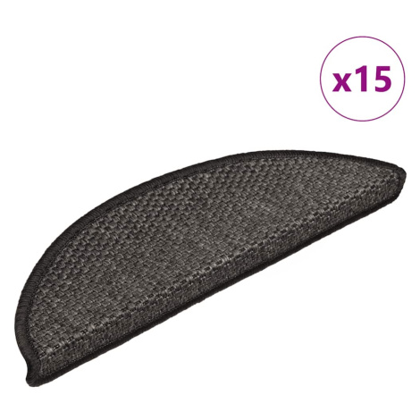 vidaXL Samolepící nášlapy na schody vzhled sisal 15 ks 56x17x3 cm