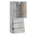 vidaXL Skříň highboard betonově šedá 69,5x34x180 cm kompozitní dřevo