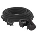 Venkovní prodlužovací kabel 15 m / 2 zásuvky / černý / guma / 230 V / 1,5 mm2