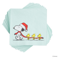 PEANUTS Papírové ubrousky Santa Snoopy