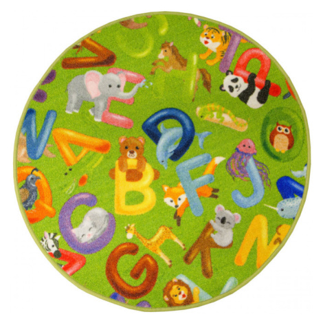 Dětský koberec Alfabet 12 zelený kruh