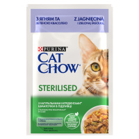 Cat Chow, 26 x 85 g - 22 + 4 zdarma! - Sterilised jehněčí a zelené fazolky