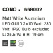 NOVA LUCE bodové svítidlo CONO matný bílý hliník GU10 2x10W IP20 bez žárovky 668002