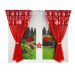 Vánoční SET 2 KUSY dekorační krátká záclona s tunýlkem a řasící páskou NATALY červená 2x145x160 