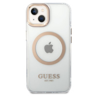 Guess Transparent MagSafe kryt iPhone 14 Plus zlatý