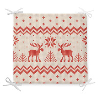 Vánoční podsedák s příměsí bavlny Minimalist Cushion Covers Merry Christmas, 42 x 42 cm