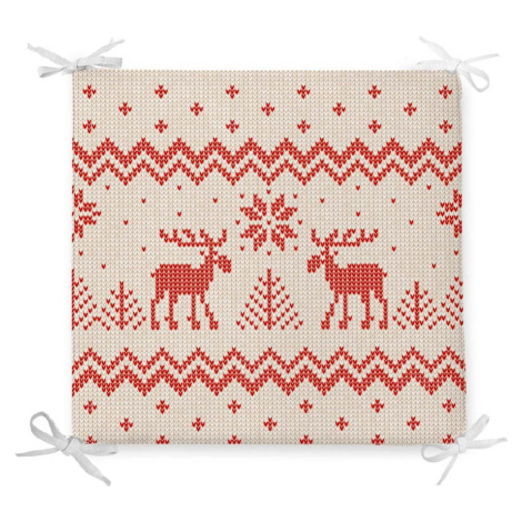 Vánoční podsedák s příměsí bavlny Minimalist Cushion Covers Merry Christmas, 42 x 42 cm