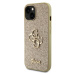 Guess PU Fixed Glitter 4G Metal Logo kryt iPhone 15 zlatý