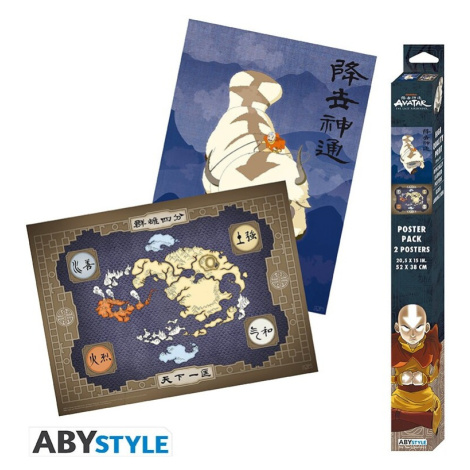 Set 2 plakátů Avatar - Appa & Map (52x38 cm) Abysse