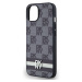 DKNY PU Leather Checkered Pattern and Stripe kryt iPhone 14 černý