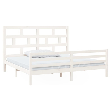 vidaXL Rám postele bílý masivní borovice 200 x 200 cm