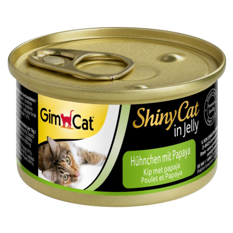 GimCat ShinyCat v želé, 24 x 70 g Kuře s papájou