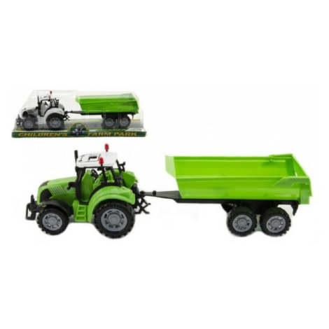 Teddies Traktor s vlekem a výklopkou plast 35cm asst 3 barvy na setrvačník v blistru