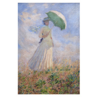 Obrazová reprodukce Woman with a Parasol turned to the Right, 1886, Claude Monet, 26.7 × 40 cm