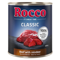 Rocco Classic konzervy, 24 x 800 g za skvělou cenu - Hovězí se sobím masem