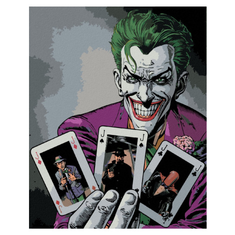 Malování podle čísel - JOKER A KARTY (BATMAN) Rozměr: 40x50 cm, Rámování: vypnuté plátno na rám