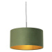 Závěsná lampa s velurovým odstínem zelená se zlatem 50 cm - Combi