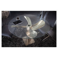 LuxD Designový jídelní stůl Propeller 94 cm stříbrný
