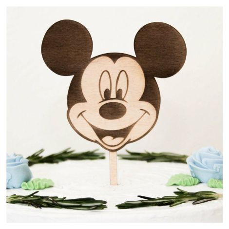 Dřevěná figurka na dort - hlava Mickey mouse DUBLEZ