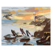 Diamantové malování - PELIKÁN A MOŘE (D. RUSTY RUST) Rozměr: 40x50 cm, Rámování: bez rámu a bez 