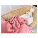 Baby Nellys Luxusní dvouvrstvá mušelínová dětská deka, 75 x 100 cm, růžová