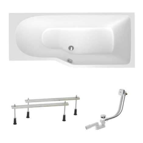 Asymetrická vana Laguna Beáta Plus 160x80 cm akrylát pravá SIKOBE1600PAPN