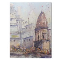 Obraz na plátně Rajan Dey - Varanashi Ghat, India, (60 x 80 cm)