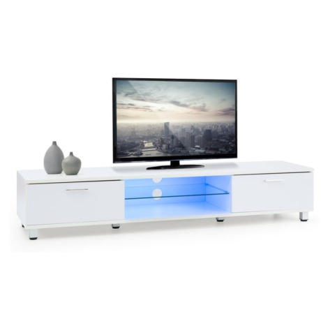 OneConcept Keira Lowboard, TV stolek, bílý, LED osvětlení, změna barev