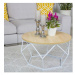 HowHomely Konferenční stolek DIAMOND 40x70 cm bílá/béžová
