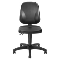 eurokraft basic Pracovní otočná židle, koženka, s kolečky, 440 - 620 mm