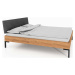 Dvoulůžková postel z dubového dřeva s čalouněným čelem 140x200 cm Abies 1 – The Beds