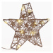 SOLIGHT 1V240 vánoční hvězda glitter, zlatá, kovová, 14x LED, 2x AA