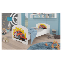 Dětská postel s obrázky - čelo Pepe Rozměr: 160 x 80 cm, Obrázek: Hasiči