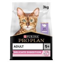 Pro Plan Cat Delicate Digestion granule pro dospělé kočky s krůtou 3 kg