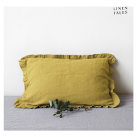 Lněný povlak na polštář 40x40 cm Lemon Curry – Linen Tales