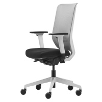 TrendOffice Kancelářská otočná židle TO-SYNC PRO, s područkami a univerzálními kolečky, bílá / š