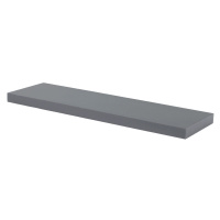 Nástěnná polička P-002 GREY, 120cm, barva šedivá - vysoký lesk