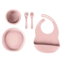 Silikonová dětská jídelní sada, Old Pink
