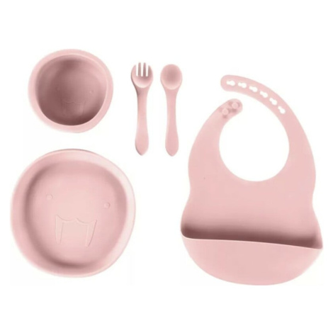 Silikonová dětská jídelní sada, Old Pink Zopa