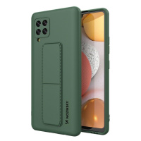 Wozinsky Flexibilní silikonové pouzdro se stojánkem na Samsung Galaxy A42 5G dark green