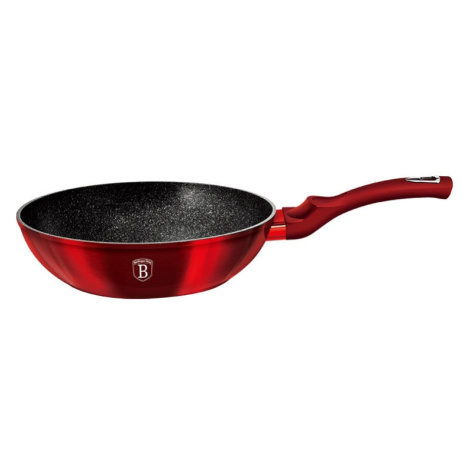 BERLINGERHAUS Pánev WOK s mramorovým povrchem 30 cm Burgundy Metallic Line BH-6166 Berlinger Haus