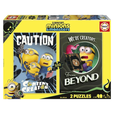 EDUCA Puzzle Mimoni a monstra 2 × 500 dílků