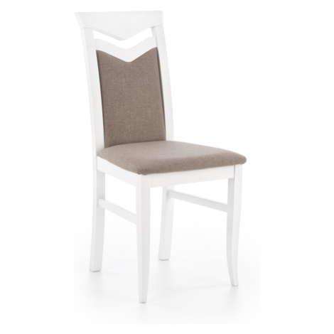 Jídelní židle AUXINUS, bílá/světle hnědá Halmar
