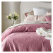 Růžový velurový přehoz na postel Feel 220 x 240 cm